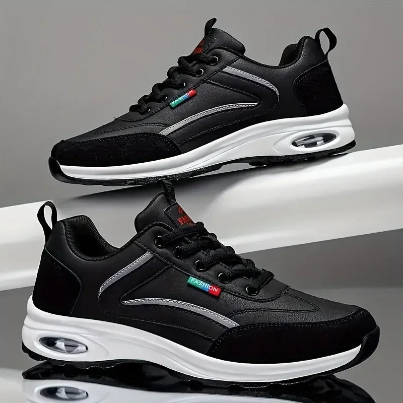 Men's Breathable Mesh Casual Sneakers – Lace-Up Walking Shoes Casual Sneakers Axl black 41