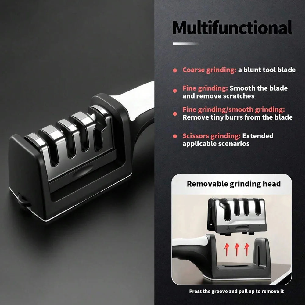 4-Stage Manual Knife Sharpener – Pro Chef Kitchen Tool Knife Sharpener Axl