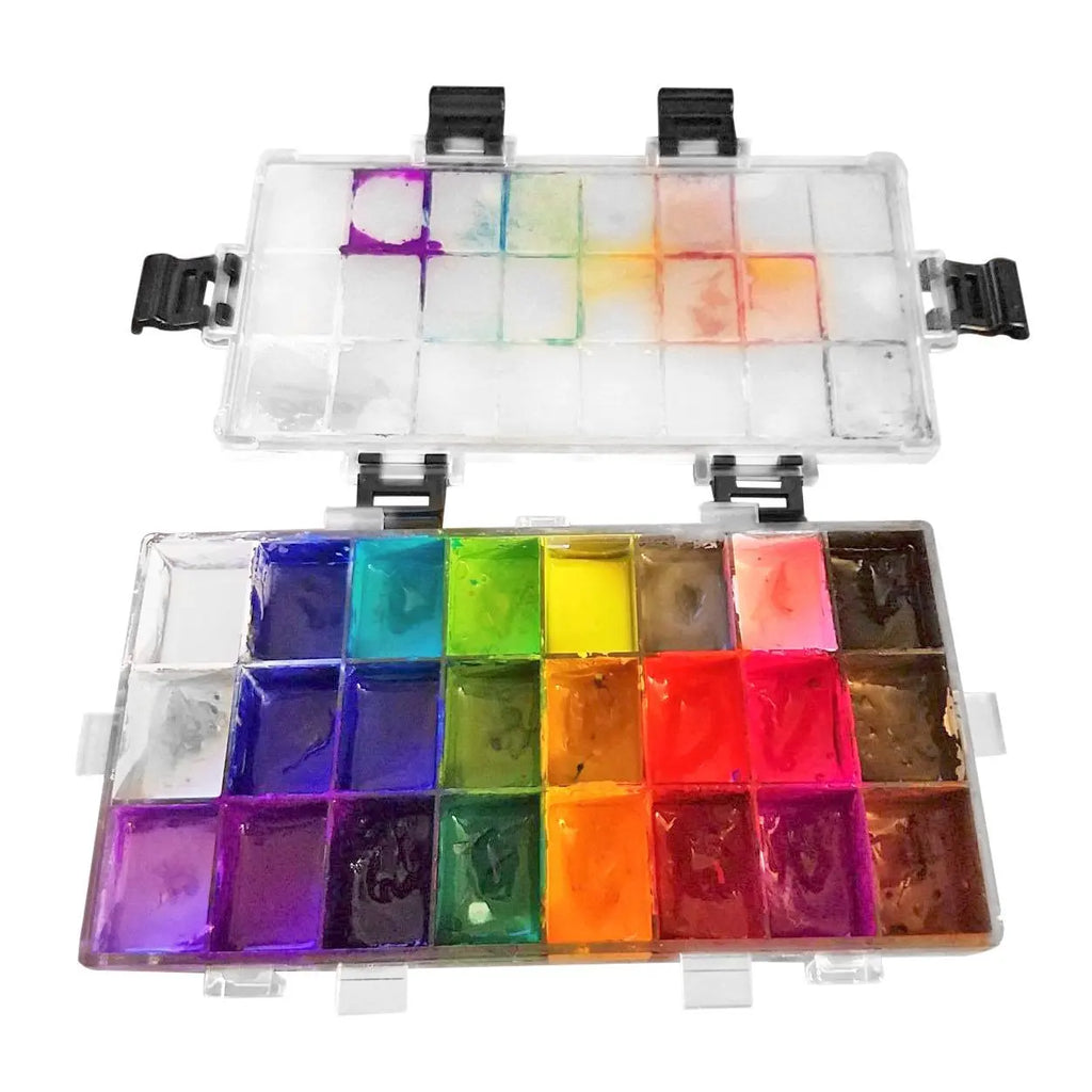 24-Grid Leakproof Watercolor Paint Palette Storage Box Paint Palette Box Axl