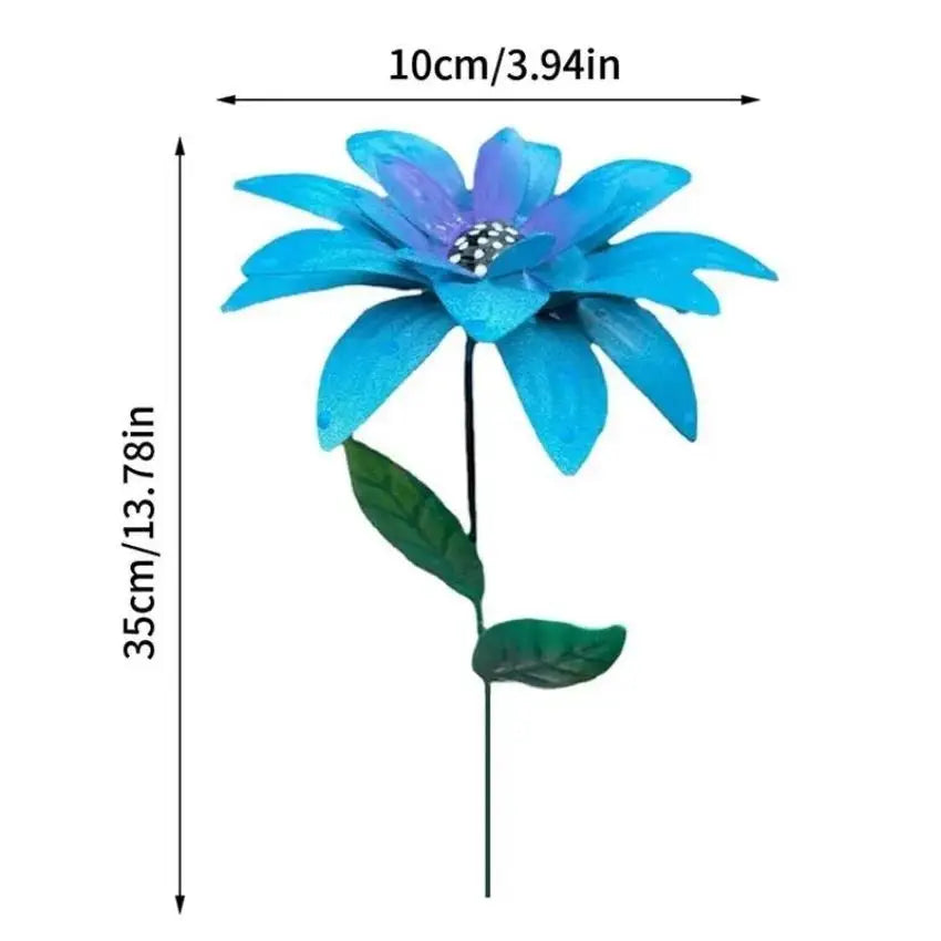 Rustproof Metal Flower Garden Stakes – Colorful Yard Lawn Art Garden Stake Decor Axl