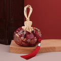 Chinese Brocade Drawstring Sachet Bag | Tassel Flower Pouch Drawstring Sachet Pouch Axl Wine red 5x5x5cm
