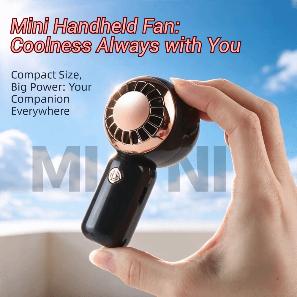 Mini Portable Handheld Fan – 3-Speed USB Rechargeable Pocket Fan Portable Personal Fan Axl