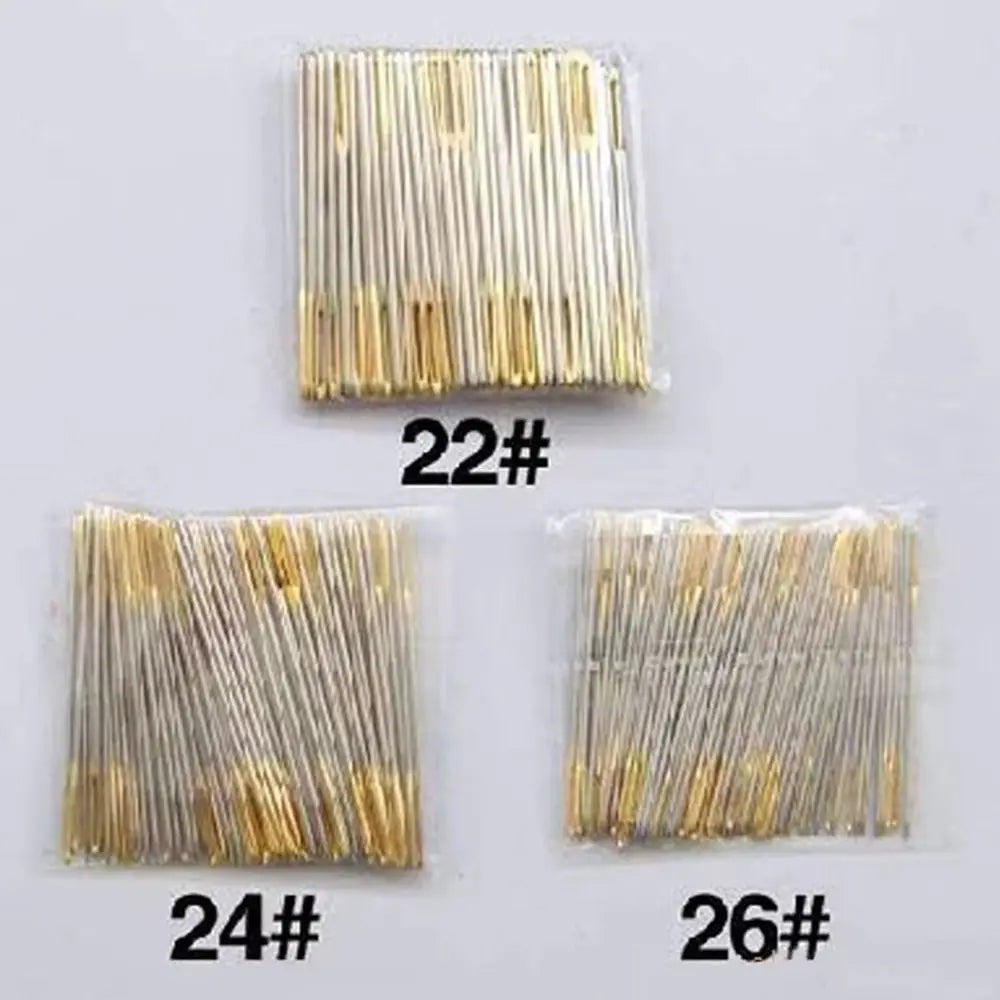 100-Pack Cross Stitch Darning Needles Sizes 22/24/26 Steel Embroidery Needles Set Axl