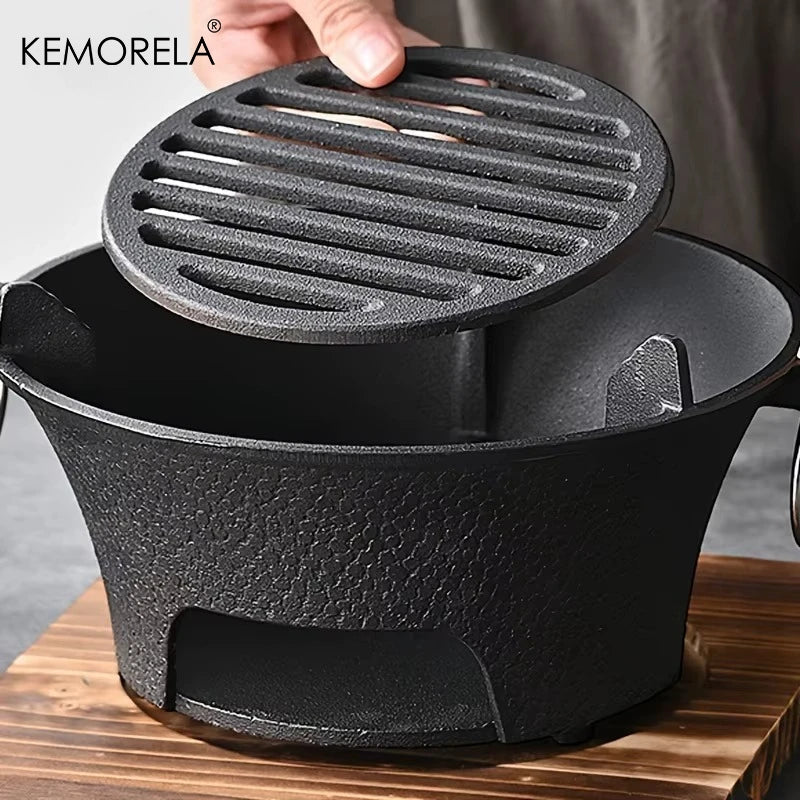 KEMORELA Cast Iron Charcoal Stove – Portable BBQ Grill Charcoal BBQ Grill Axl