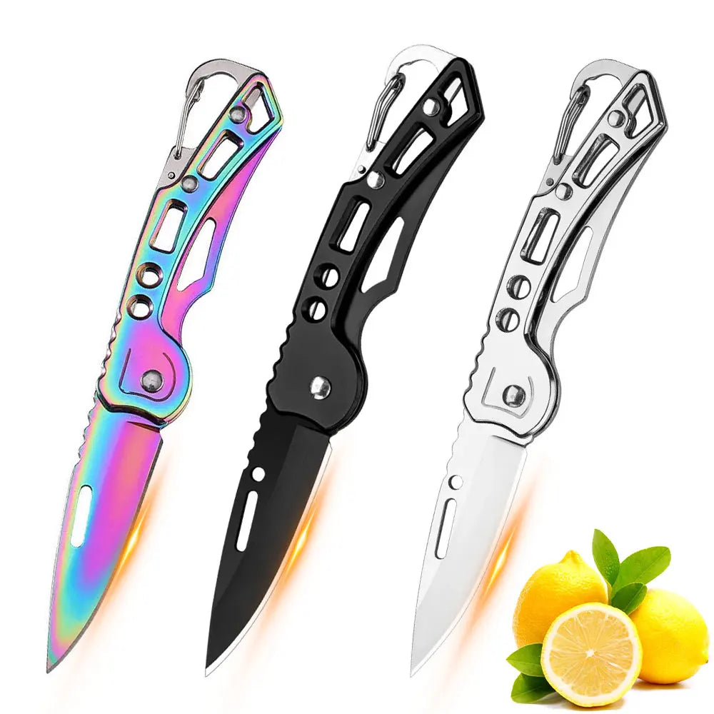 Stainless Steel Folding Pocket Knife – EDC Keychain Knife 1/3pk Folding Pocket Knife Axl 3pcs