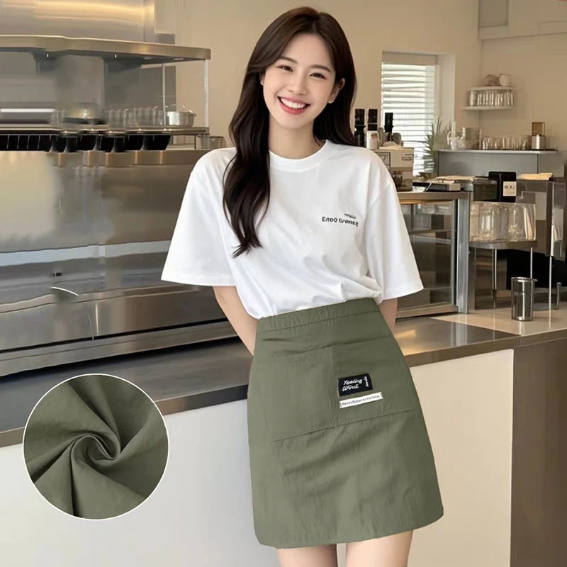 Water-Resistant Canvas Half Apron – Chef & Server Waist Apron Kitchen Waist Apron Axl