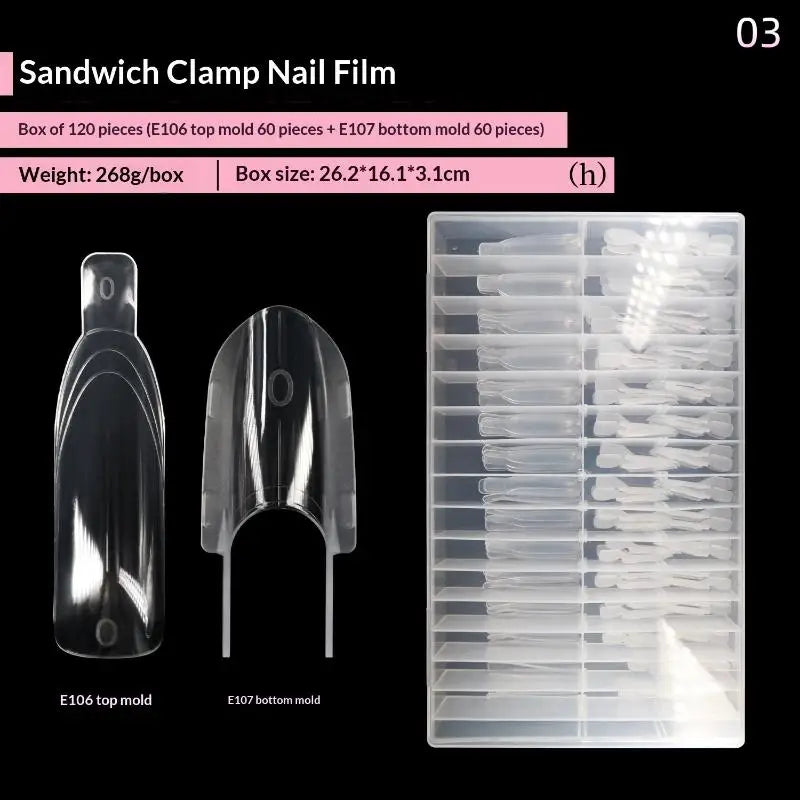 Sandwich Dual Nail Extension Forms – Top & Bottom Mold Set Nail Extension Forms Axl A3