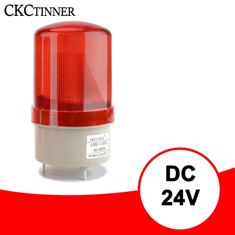 LED Strobe Warning Light & Buzzer 12V 24V 220V – LED-1101J Industrial Warning Light Axl DC 24V red