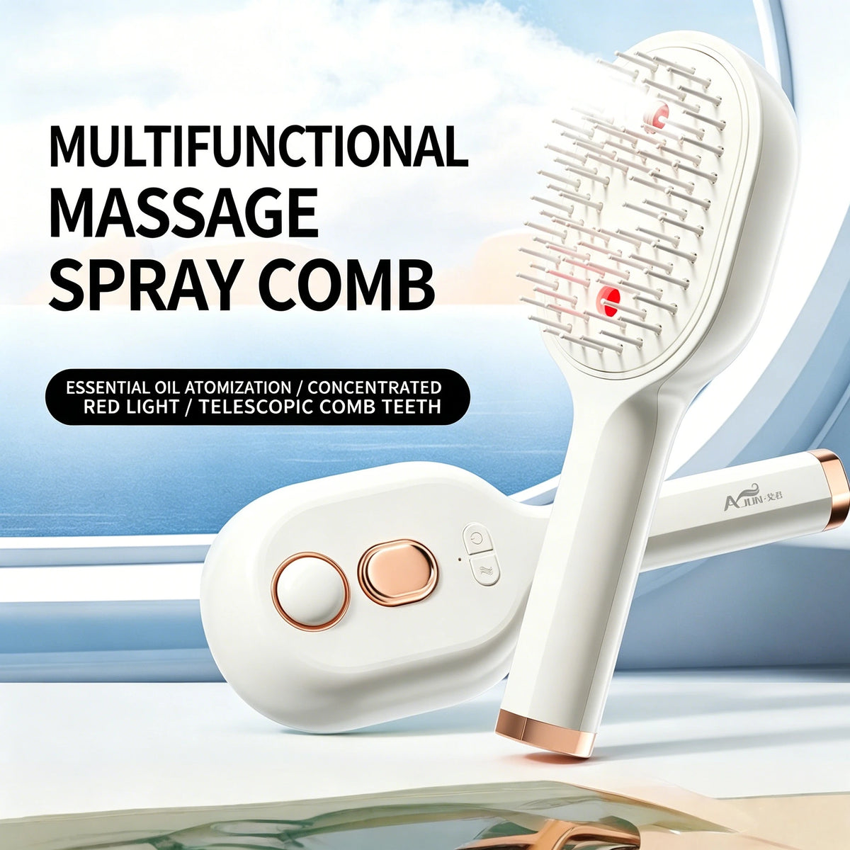 Electric Steam Hair Brush – Rechargeable Detangling Scalp Massager Electric Hair Brush Axl white