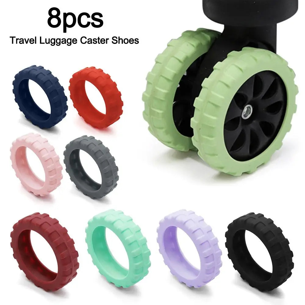 8-Pack Silicone Luggage Wheel Covers – Quiet Caster Protectors Luggage Wheel Covers Axl