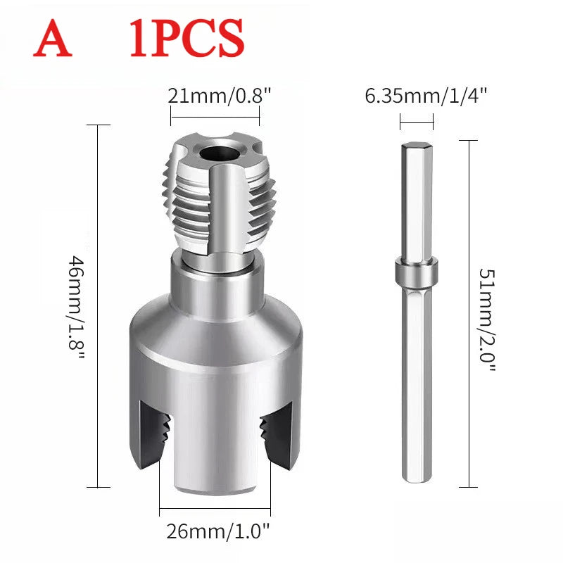 Electric Drill Pipe Threader Kit – Internal & External Threading Pipe Threader Kit Axl A-1pcs