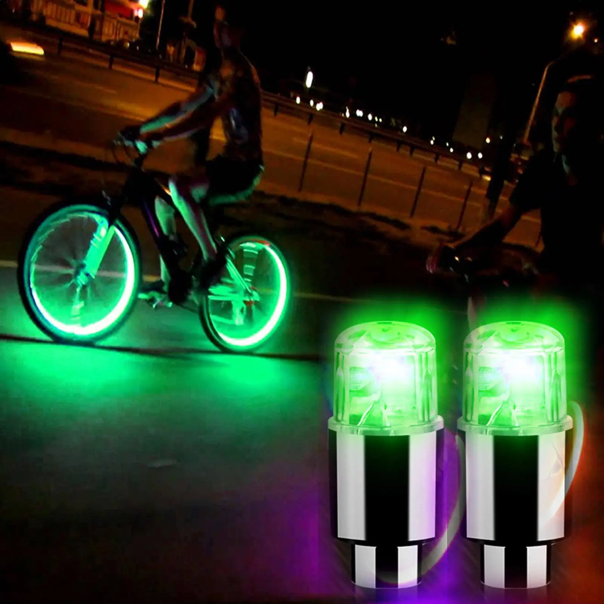 LED Tire Valve Cap Lights 2 Pcs – Car, Bike & Motorcycle Wheels LED Valve Cap Lights Axl