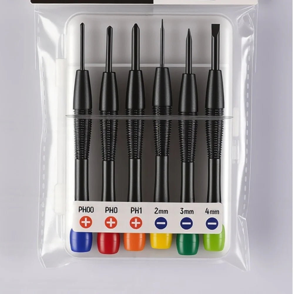 6-Piece Precision Screwdriver Set | PH00 PH0 PH1 & Flat Bits Precision Screwdriver Set Axl
