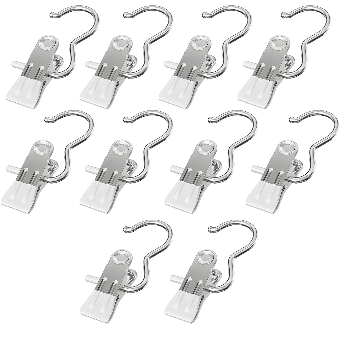 10 Metal Pants Hangers with Clips – Space-Saving Closet Organizer Clothes Hangers Axl 10pcs-White
