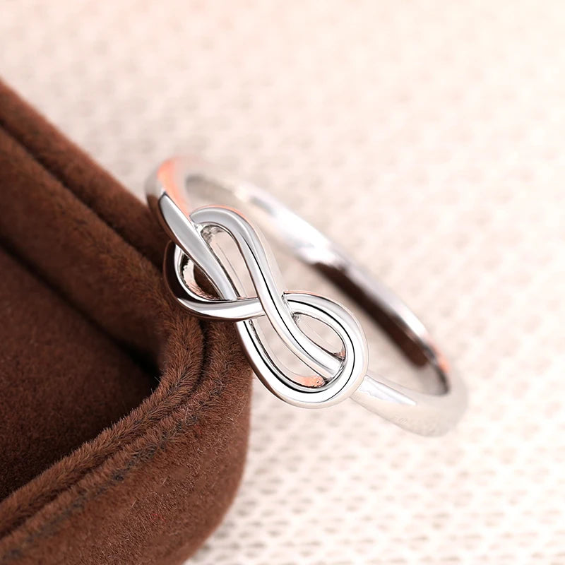 Huitan Minimalist Infinity Brass Ring for Women | Sizes 5–14 Fashion Ring Axl