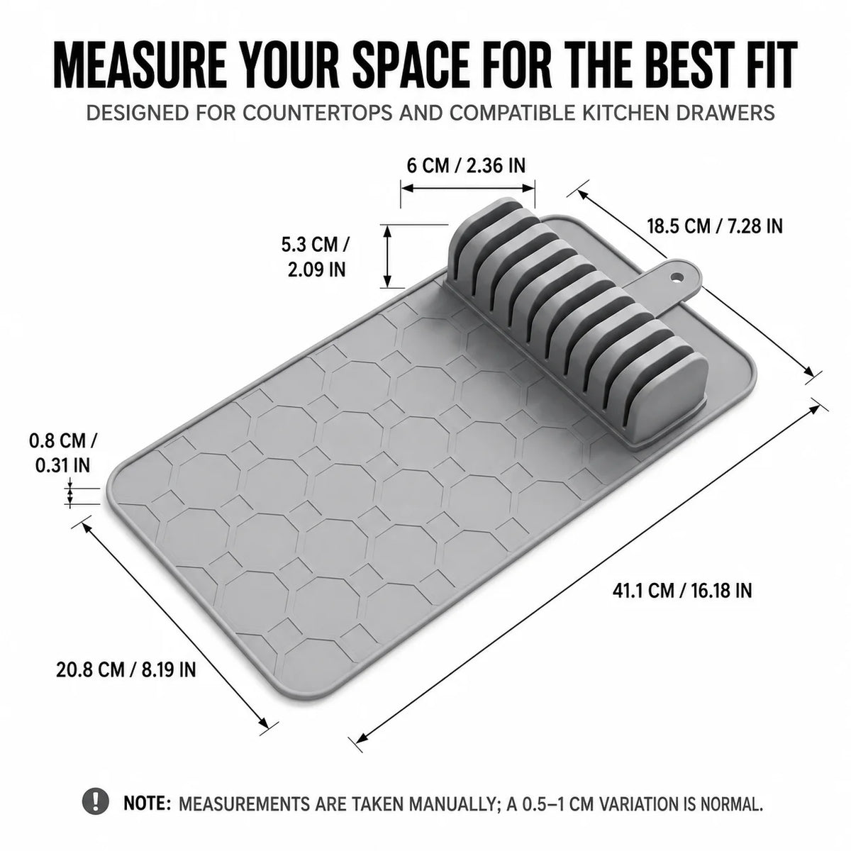 UWHISE 2-in-1 Knife Drying Mat & 10-Slot Knife Holder Knife Storage Organizer Axl