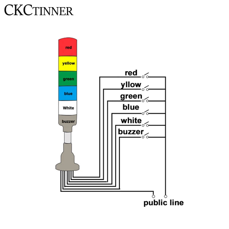 YH50-J Stack Tower Alarm Light 1-5 Layer Warning Lamp Buzzer Stack Tower Alarm Light Axl