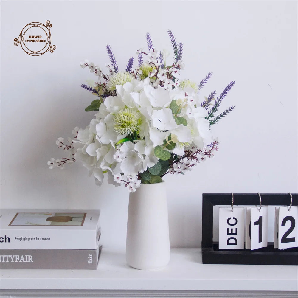 Artificial Rose & Lavender PU Flowers – Wedding & Home Decor Artificial Flower Bouquet Axl