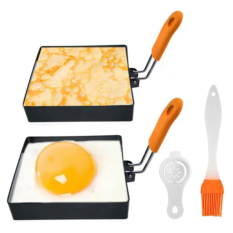 Square Egg Rings 4" – Non-Stick Stainless Steel Pancake Molds Egg Cooking Rings Axl