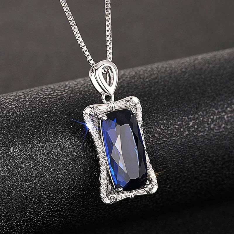 Huitan Cubic Zirconia Pendant Necklace – Women's Wedding Jewelry Pendant Necklace Axl