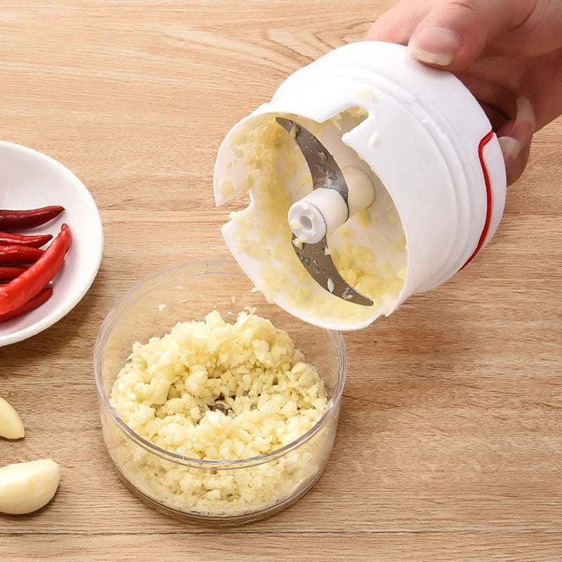 Manual Pull-String Garlic Press & Vegetable Chopper Manual Food Chopper Axl