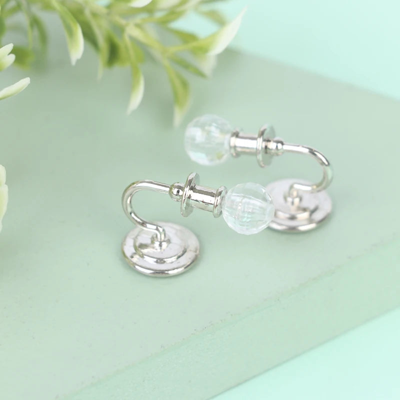 1:12 Dollhouse Miniature Crystal Wall Lamp – Gold & Silver Pair Dollhouse Accessory Axl Silver