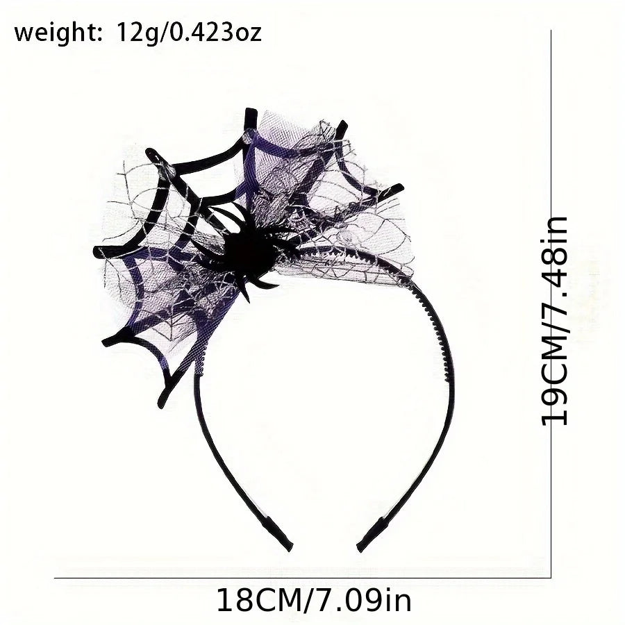 Halloween Spider Web Hair Bands – Lace Headband Set 2 Pcs Halloween Headband Set Axl