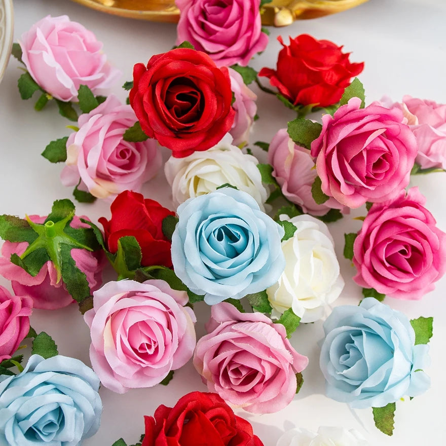 Silk Rose Heads for Weddings, Wreaths & DIY Crafts – 20/40 Pcs Artificial Silk Flowers Axl