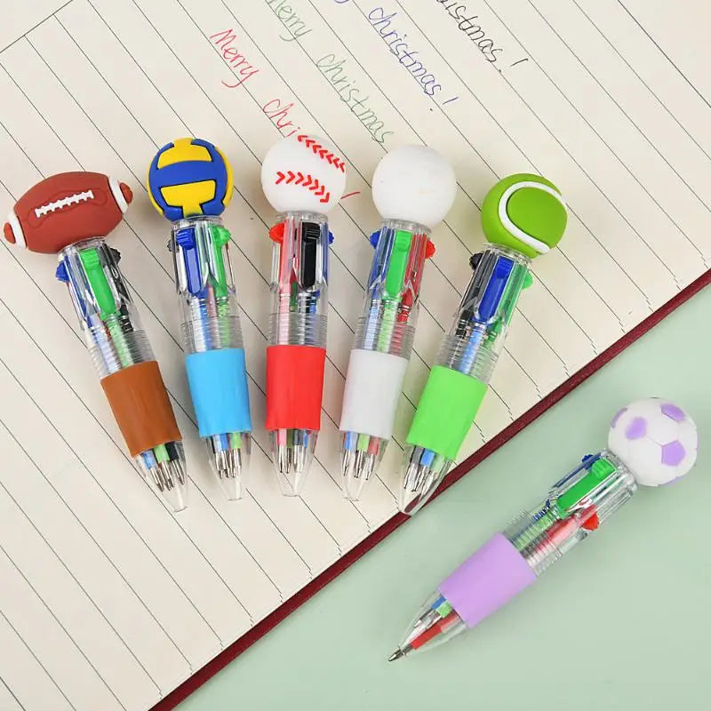 Sports 4-Color Pens 10/20 Pcs – Football Basketball Party Favors Novelty Party Pens Axl