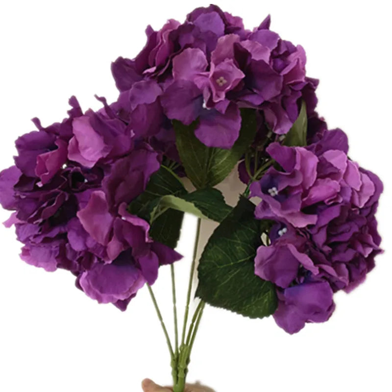 Silk Hydrangea Bouquet – 5-Head Artificial Flower Stem 45cm Artificial Flower Stem Axl