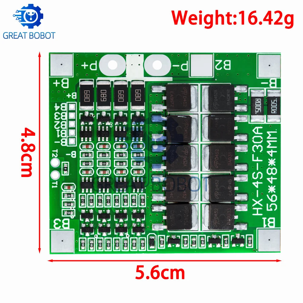 4S 30A BMS LiFePO4 Lithium Battery Protection Board with Balance Battery Protection Board Axl