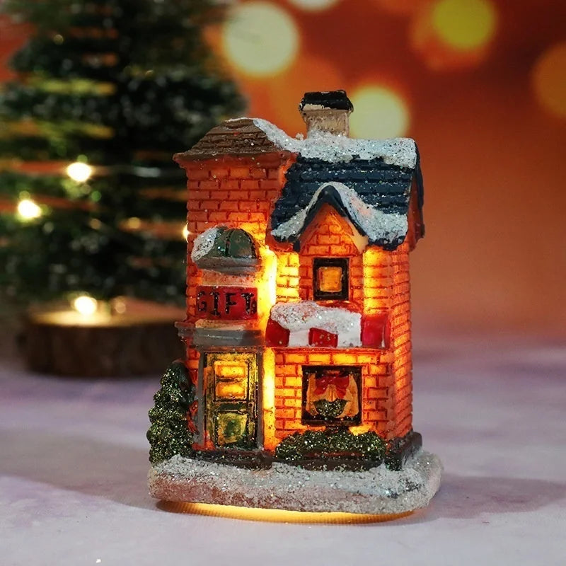 Christmas Resin Miniature House Ornament | Micro Landscape Decor Christmas Ornament Axl F