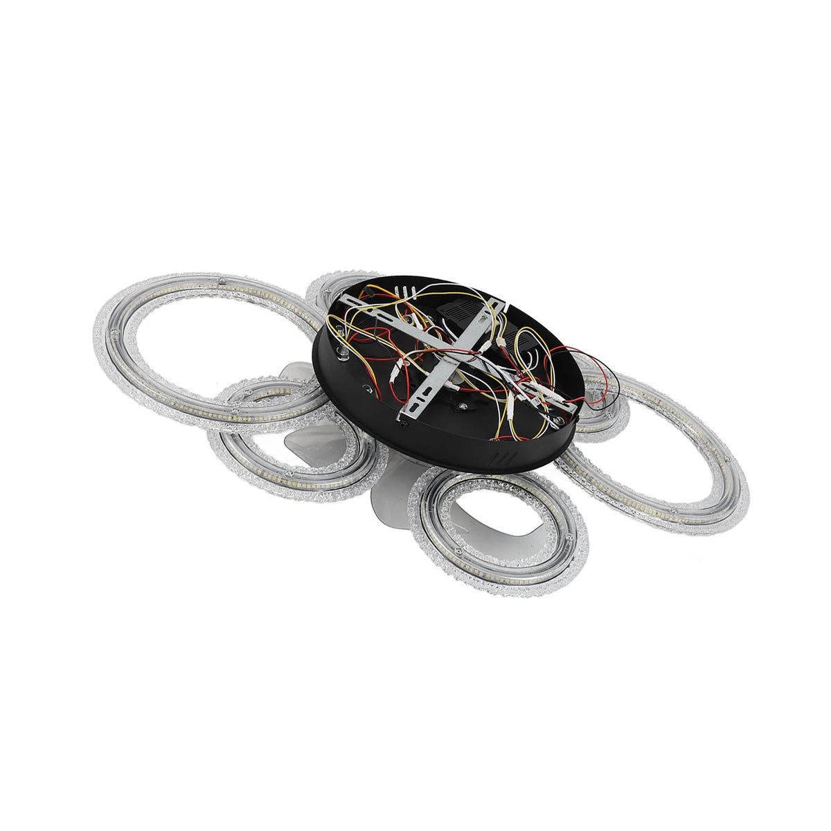 Nordic LED Ceiling Fan Light – 6 Crystal Rings | 76cm Modern LED Ceiling Fan Axl