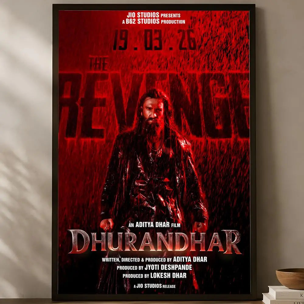 Dhurandhar The Revenge Poster – Self-Stick HD PVC Wall Art Wall Art Poster Axl White01 15X20cmNoframe