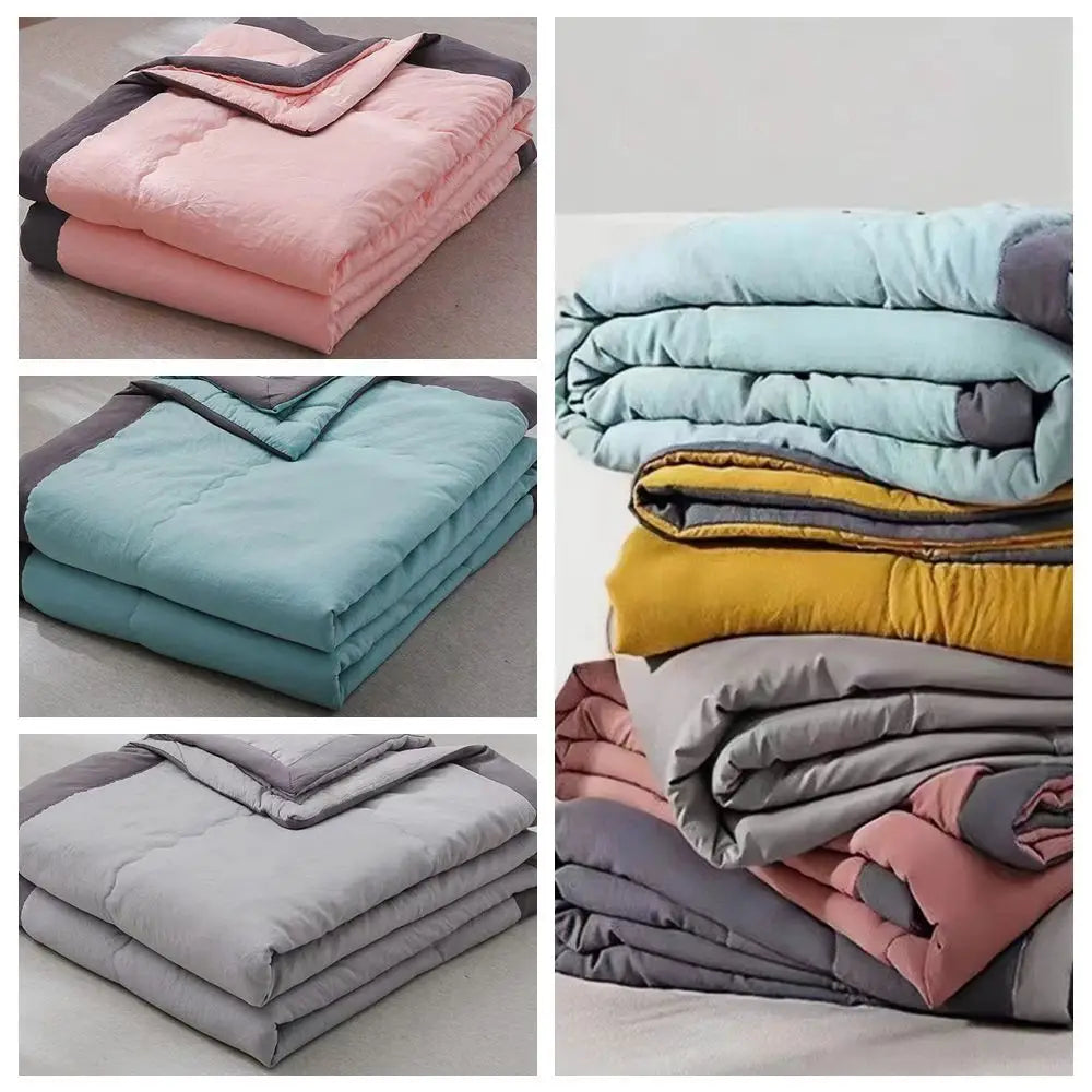 Double-Sided Cooling Blanket – Breathable Cotton Summer Quilt Cooling Blanket Axl