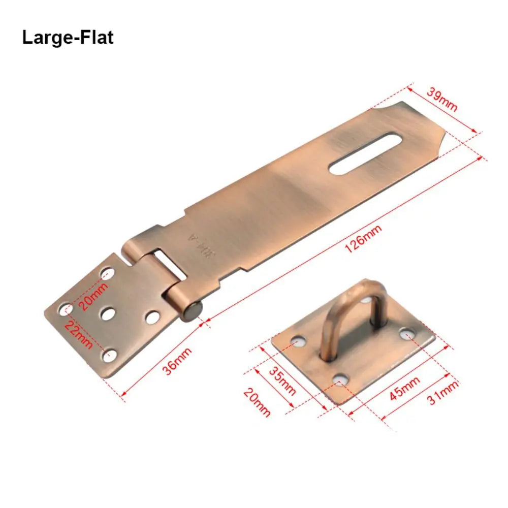 Stainless Steel Padlock Hasp – 90° Right Angle Shed Door Latch Door Security Hasp Axl L-Flat Gold