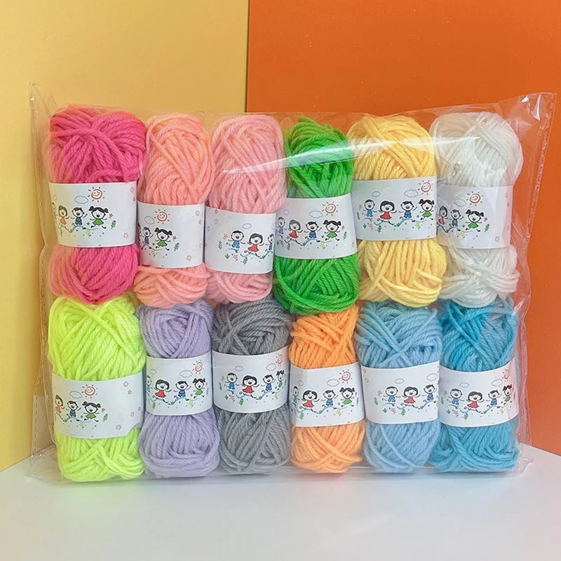 12-Pack Soft Wool Yarn – DIY Knitting & Crochet Thread Set Knitting Yarn Set Axl A2