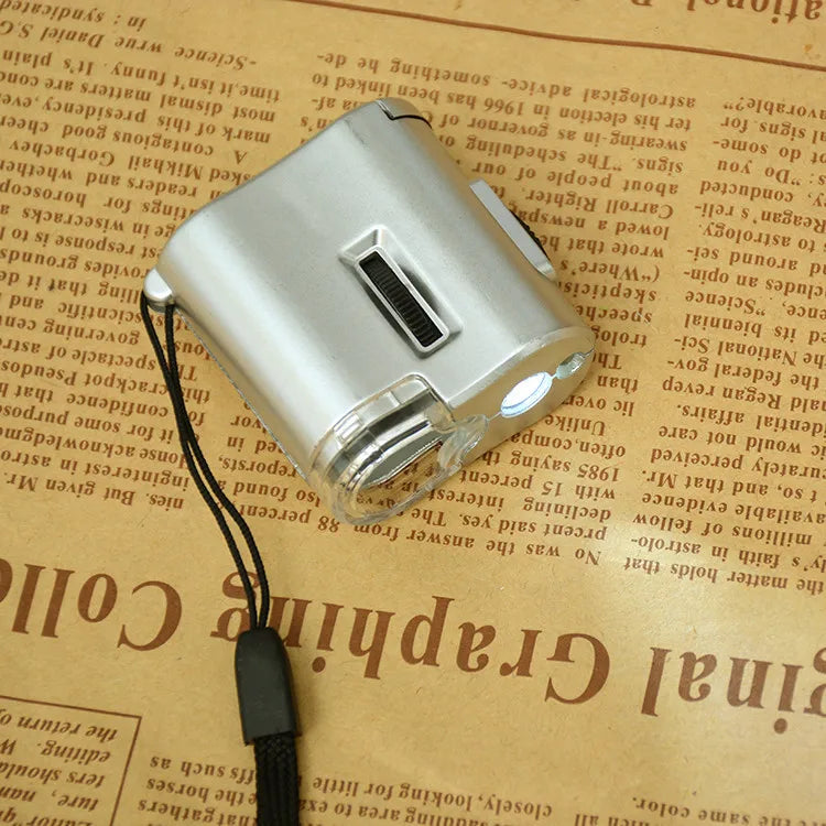 60X LED Pocket Magnifier – Jewelry Loupe & Currency Verifier Pocket Magnifier Loupe Axl