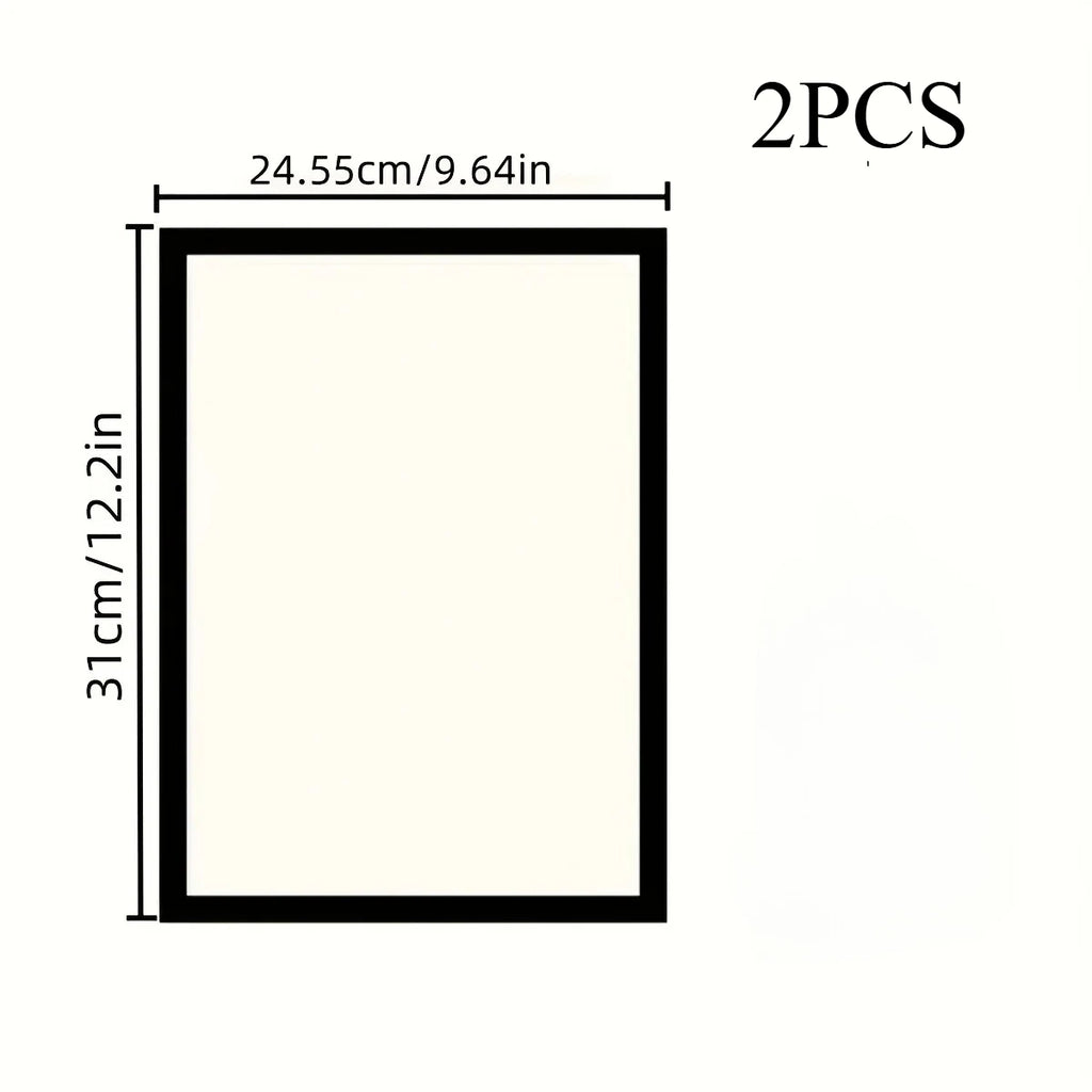 2-Pack A4 Magnetic Picture Frames | Self-Adhesive Wall Mount Magnetic Picture Frame Axl Black-2PCS
