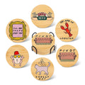 6-Piece Funny Wood Coasters with Holder – Cat & Lobster Design Wood Coaster Set Axl SKY BLUE