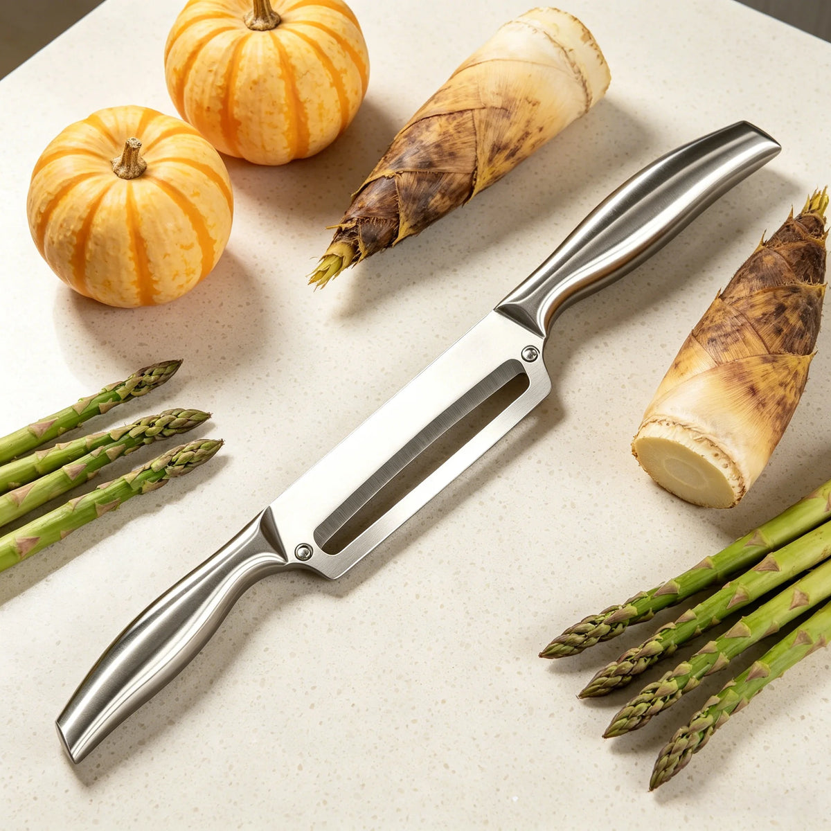 Heavy-Duty Stainless Steel Peeler – Pineapple, Sugarcane & Veg Kitchen Peeler Tool Axl