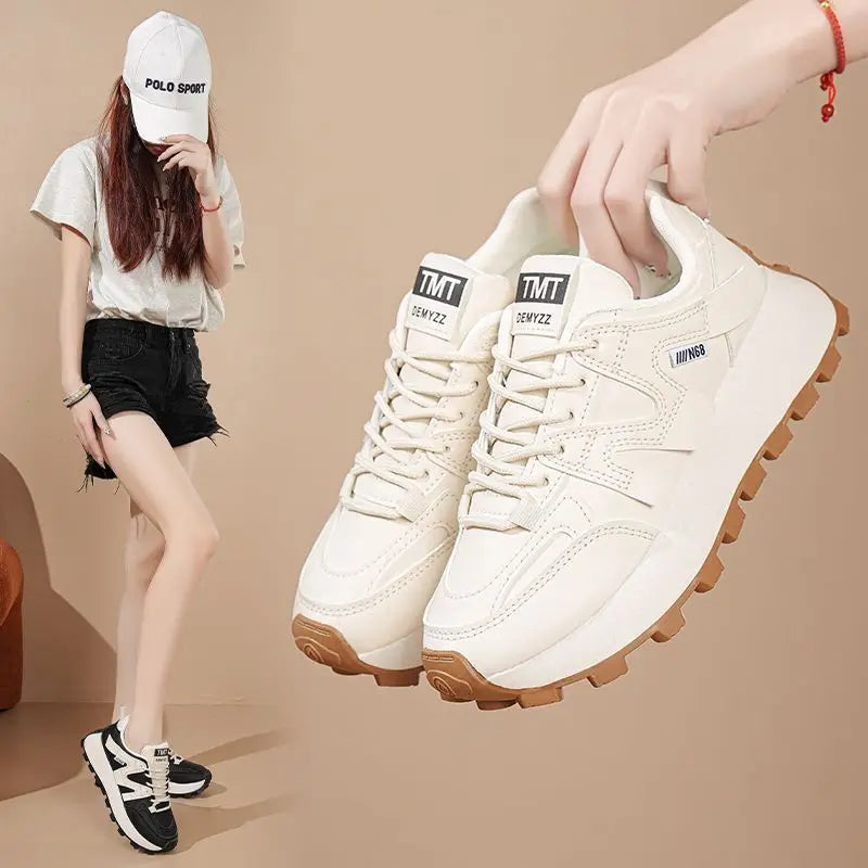 Women's Platform Dad Sneakers – Korean Style Casual Shoes Platform Sneakers Axl