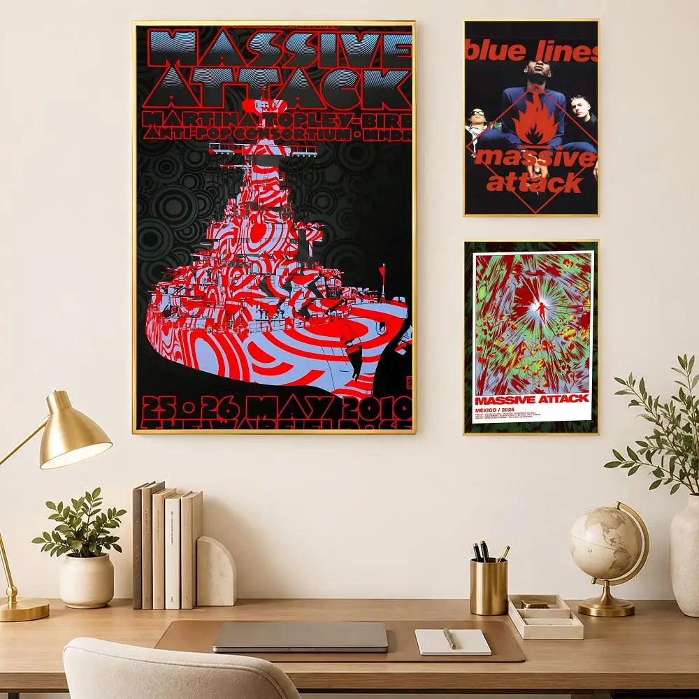 Massive Attack Poster – Self-Stick HD Waterproof Wall Art Decor Wall Art Poster Axl