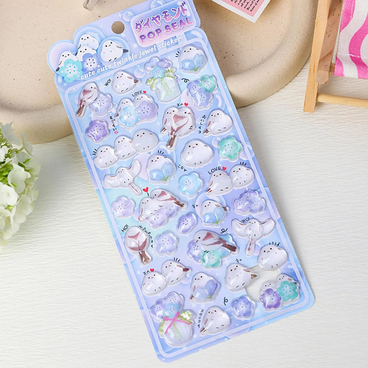 3D Puff Stickers Cute Bird Decals for Journal, Notebook & Planner Decorative Puff Stickers Axl
