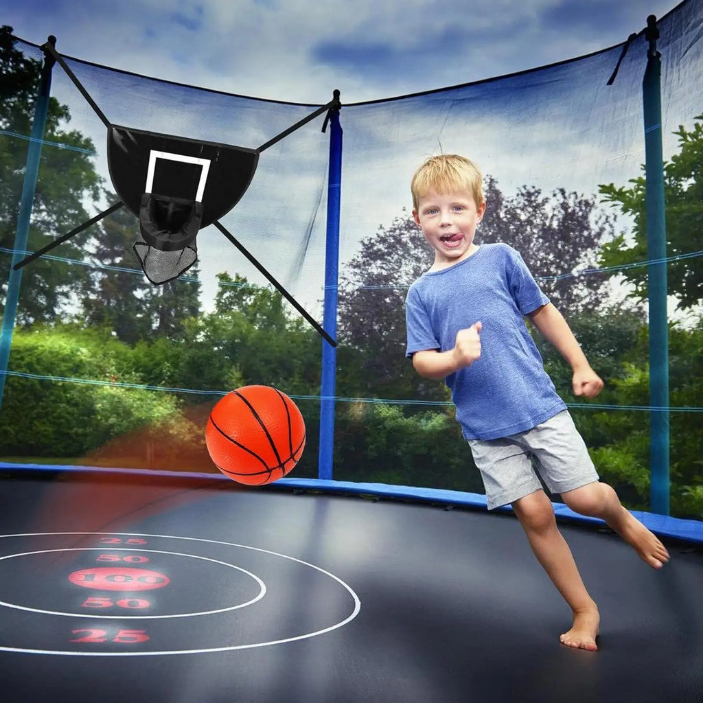 Adjustable Trampoline Basketball Hoop with 4 Balls | Kids & Family Trampoline Basketball Hoop Axl