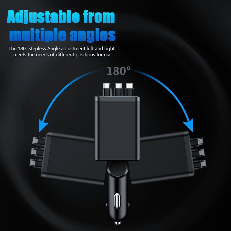 7-in-1 Retractable Car Charger USB-C Fast Charge 35W Car Charger Adapter Axl