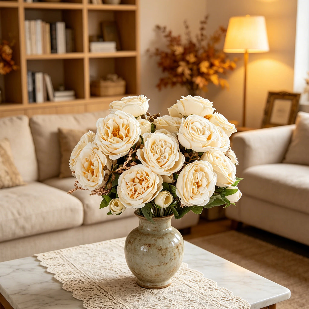 Artificial Silk Peony & Rose Bouquet – Wedding & Home Décor Artificial Flower Bouquet Axl