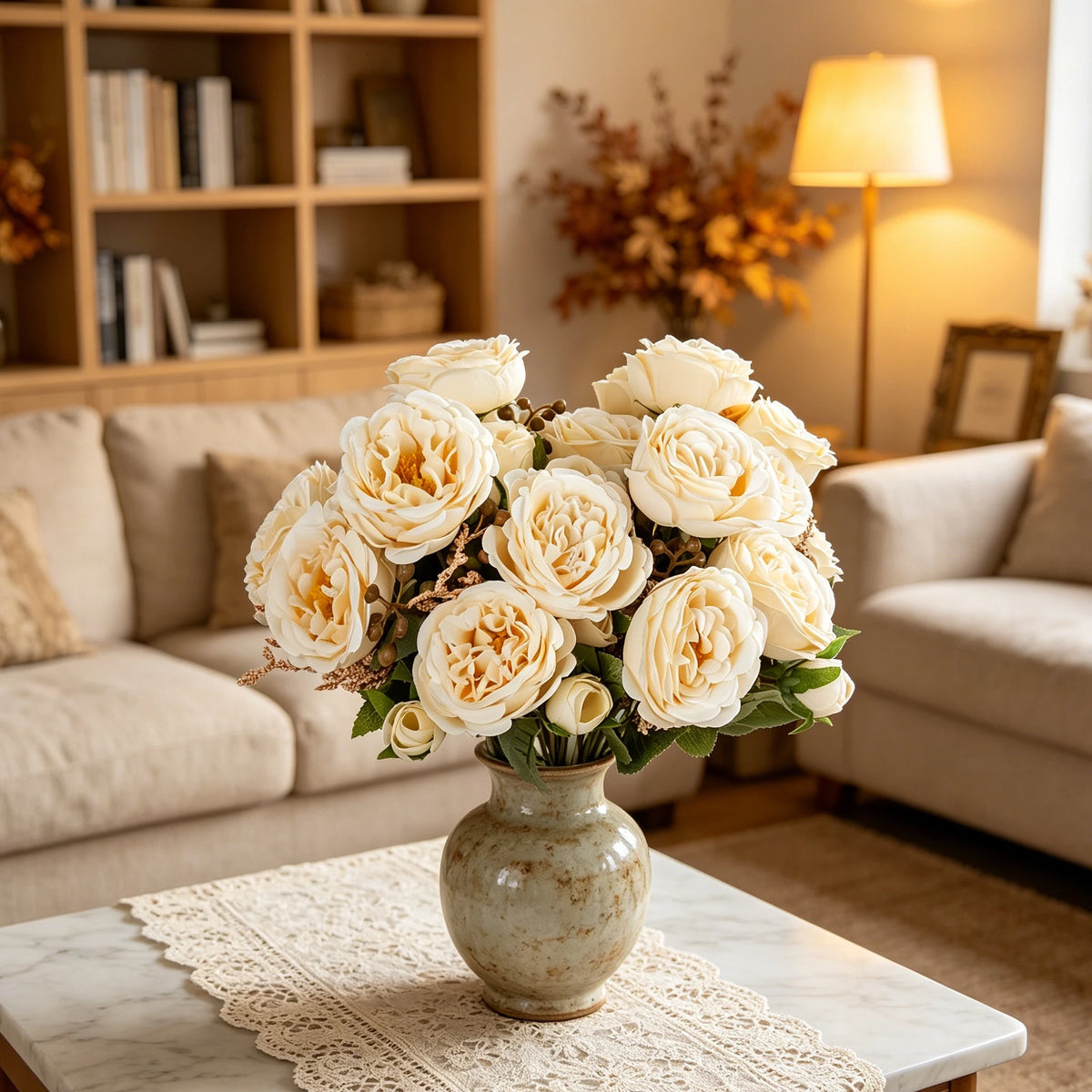 Artificial Silk Peony & Rose Bouquet – Wedding & Home Décor Artificial Flower Bouquet Axl