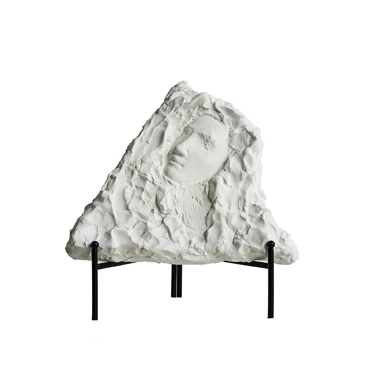 Retro Gypsum Wall Sculpture – Aesthetic Figurine Home Decor Wall Sculpture Figurine Axl White-With Bbracket