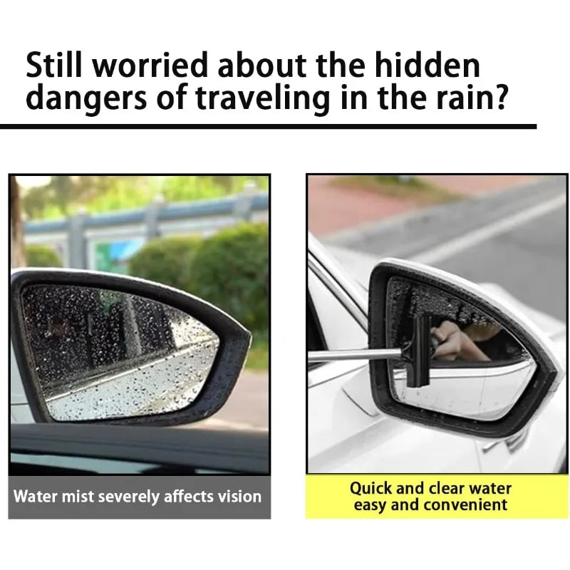 Telescopic Car Mirror Squeegee – Handheld Window Wiper Tool Car Mirror Squeegee Axl